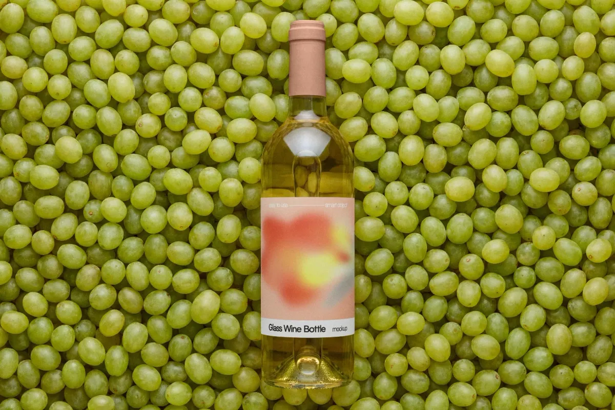 White Wine Bottle Mockup