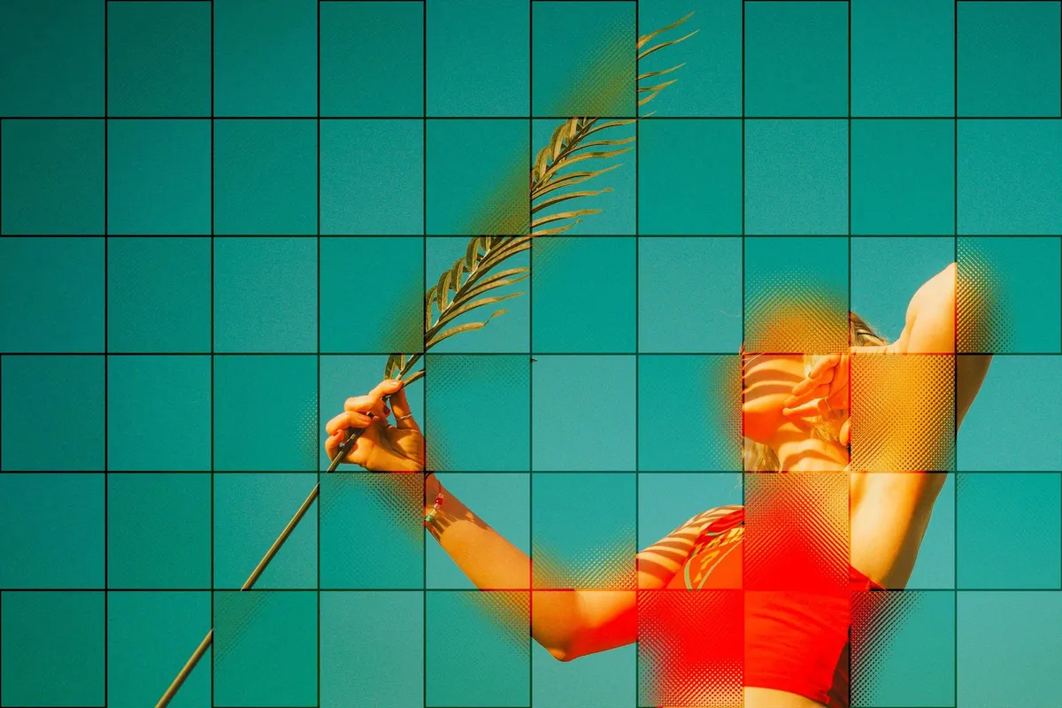 Square Glass Tile Photo Effect