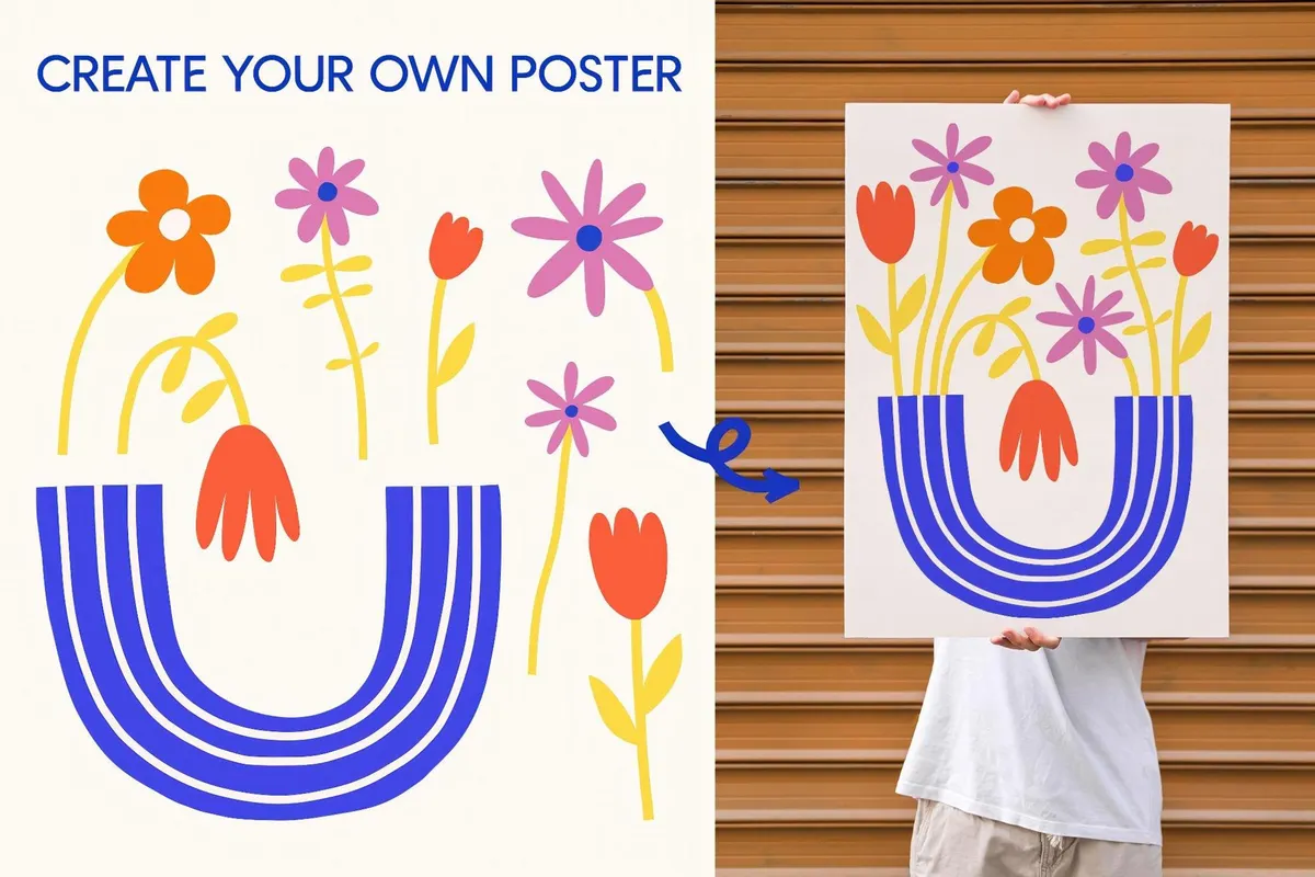 Cutout Flowers | Vector Poster Creator