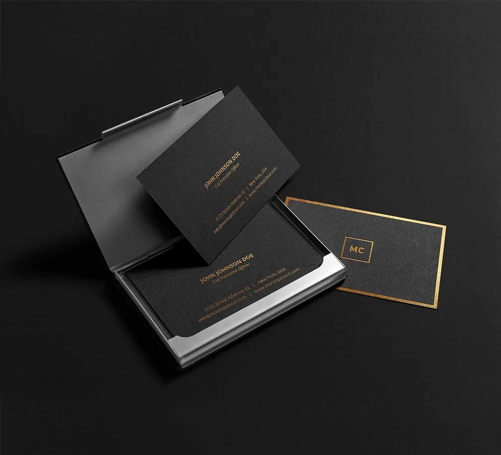 Black + Gold Stationery Mockup