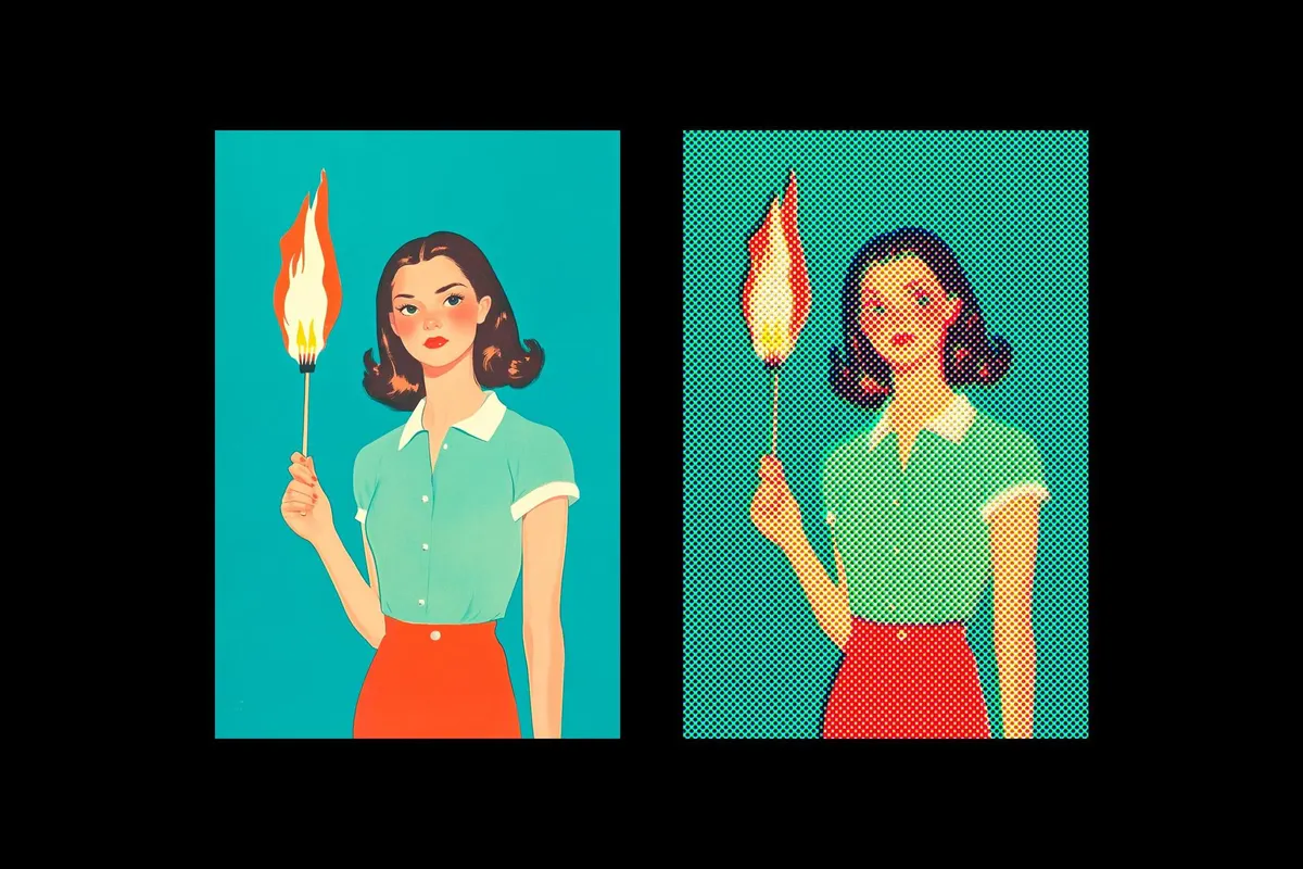 Halftone Retro Print Effect