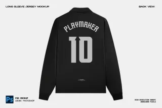 Long Sleeve Jersey Mockup - Back View