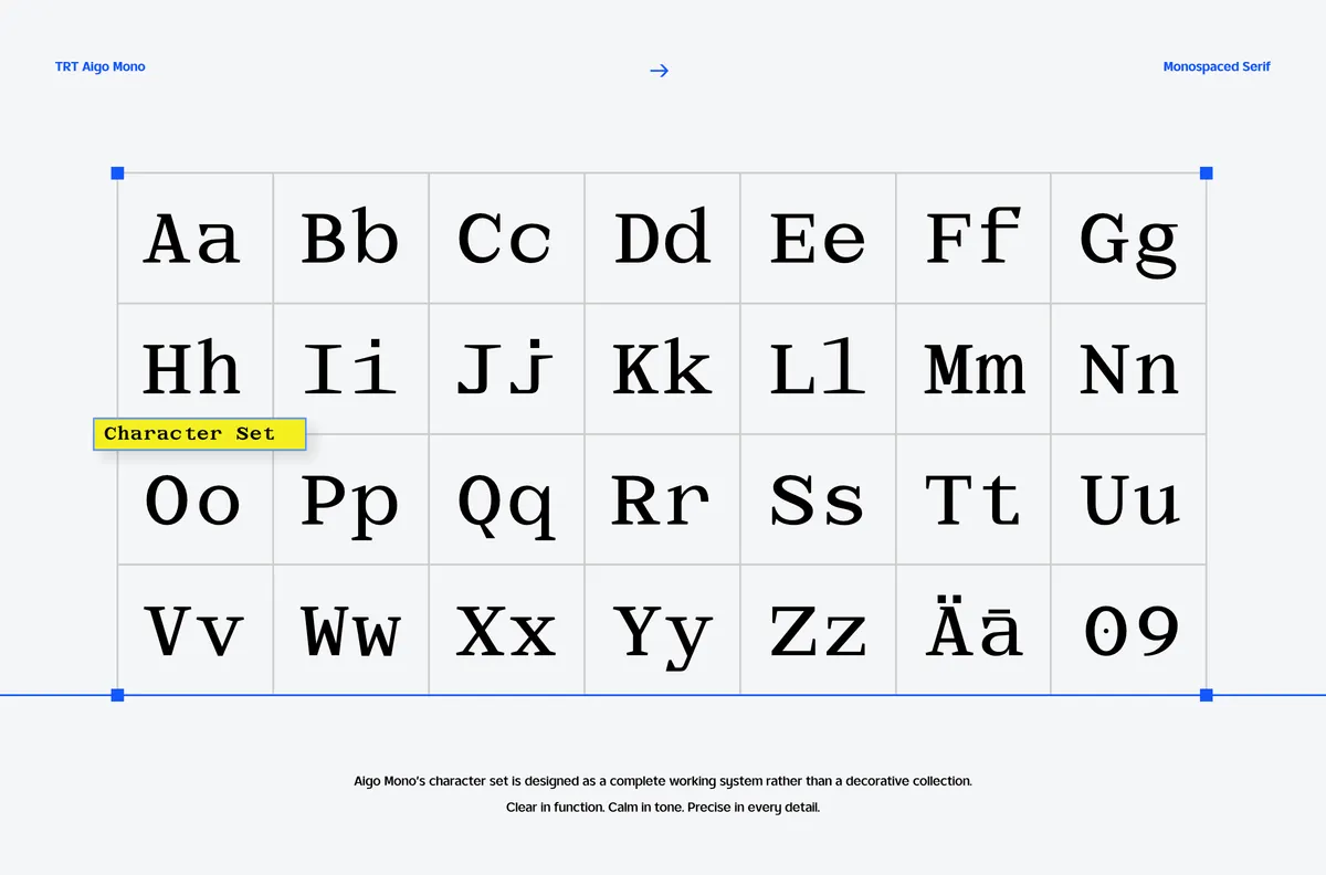 TRT Aigo Mono Monospace Serif Type