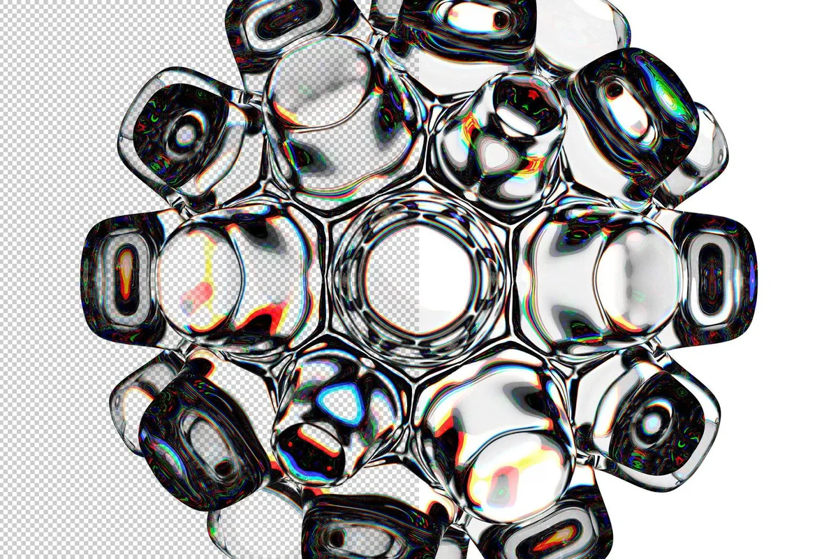 3D Glass Abstract Shapes