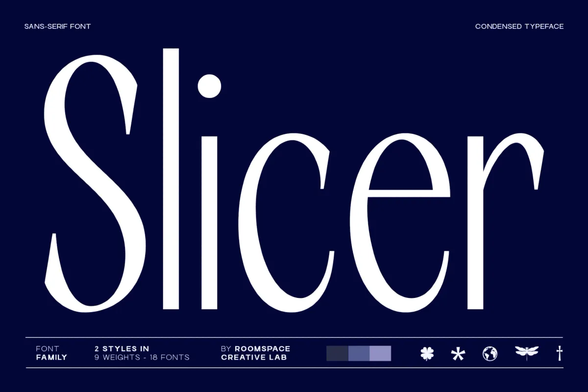 Slicer – Condensed Sans Serif Font Family