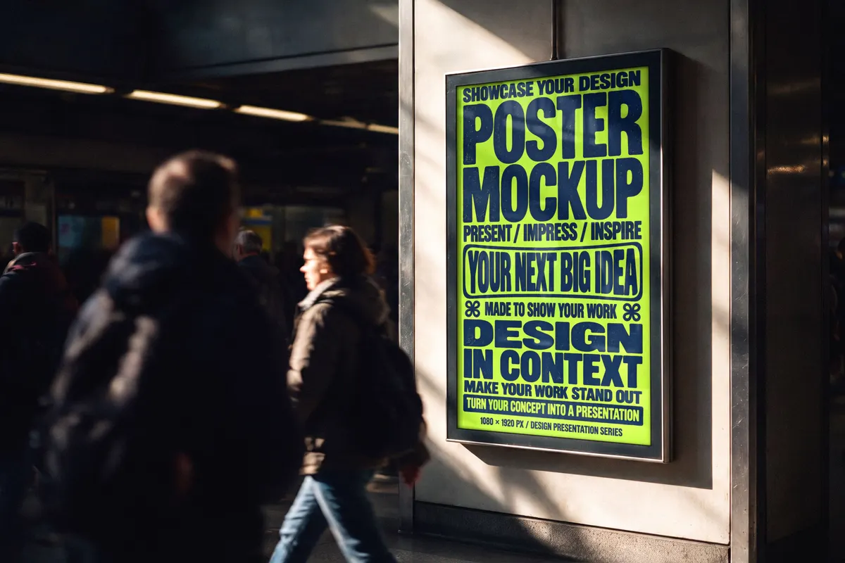 Station Advertising Screen Mockup