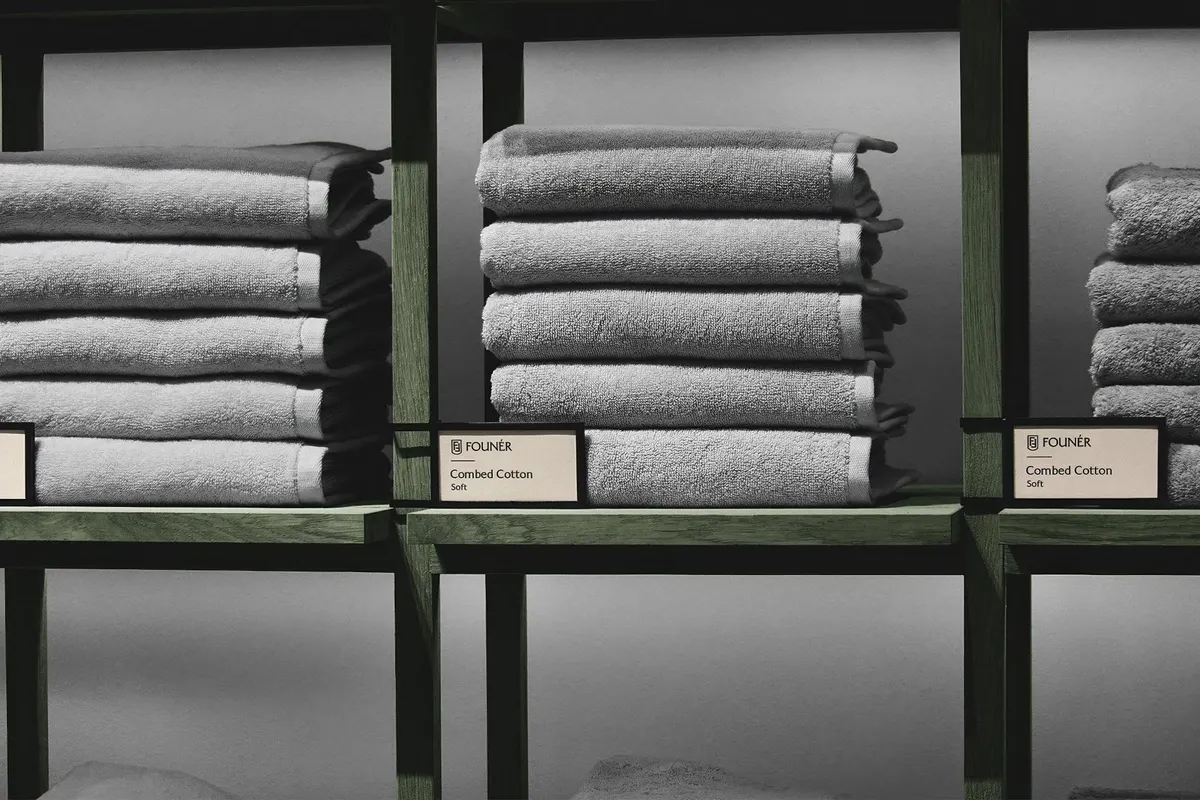 Interior Store Towel Label Mockup