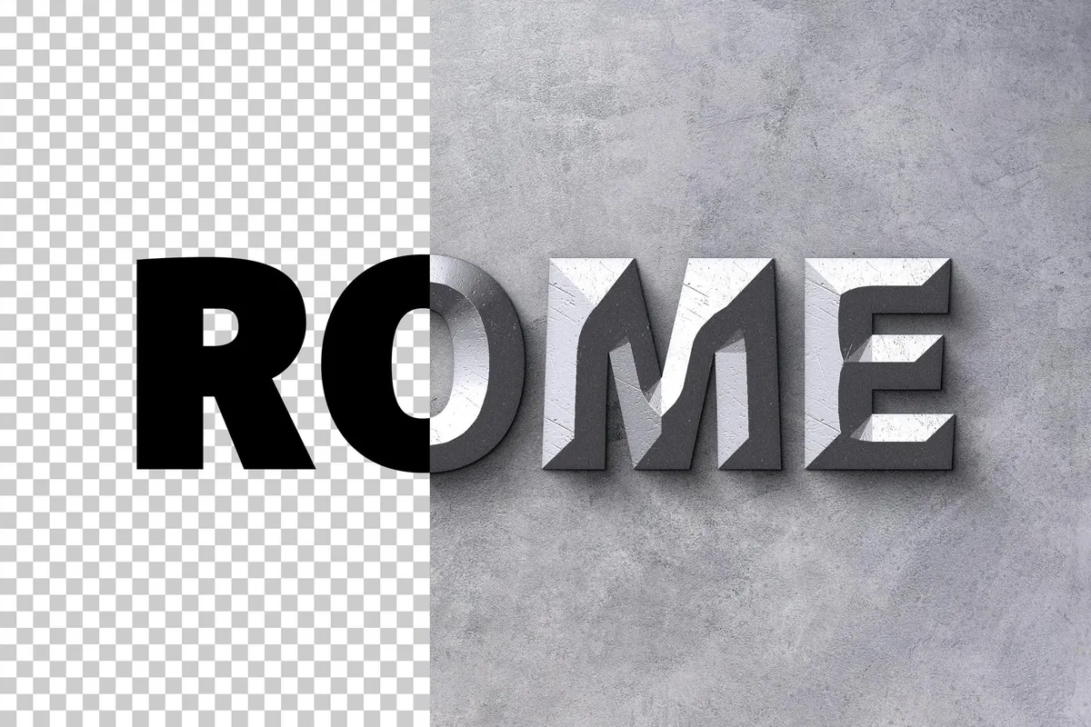 Rough Silver Steel Text Effect