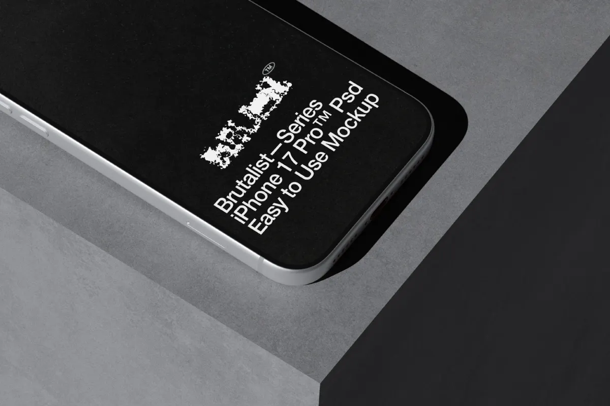 iPhone 17 Pro Brutalist Mockup