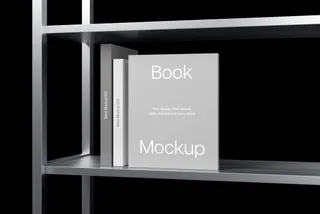 Hardcover Book Mockups on Metal Rack