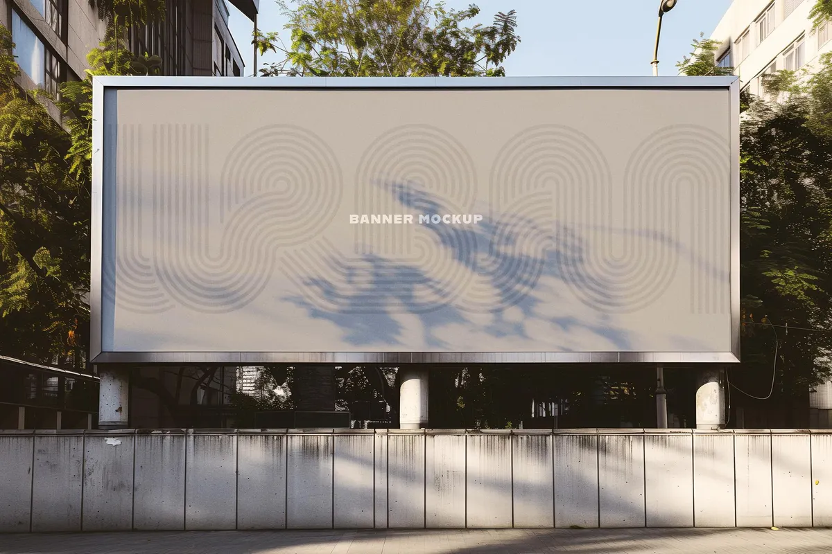 Rectangular Urban Banner Mockup