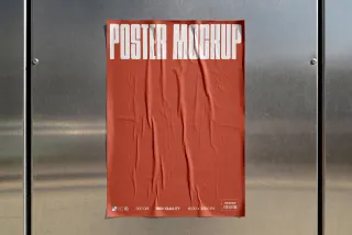 Metal Wall Poster Mockup