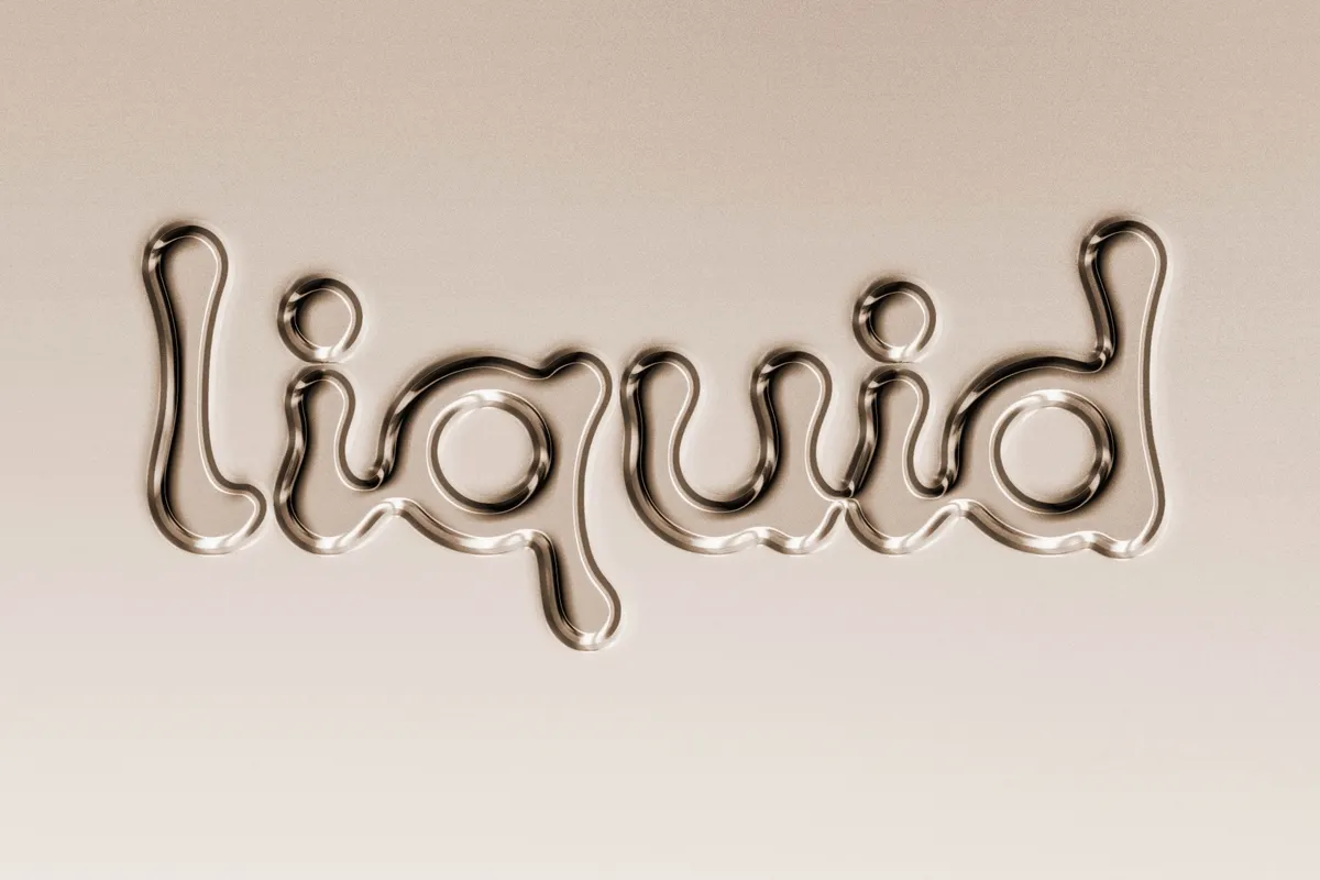 Chrome / Liquid Metal Text Effect