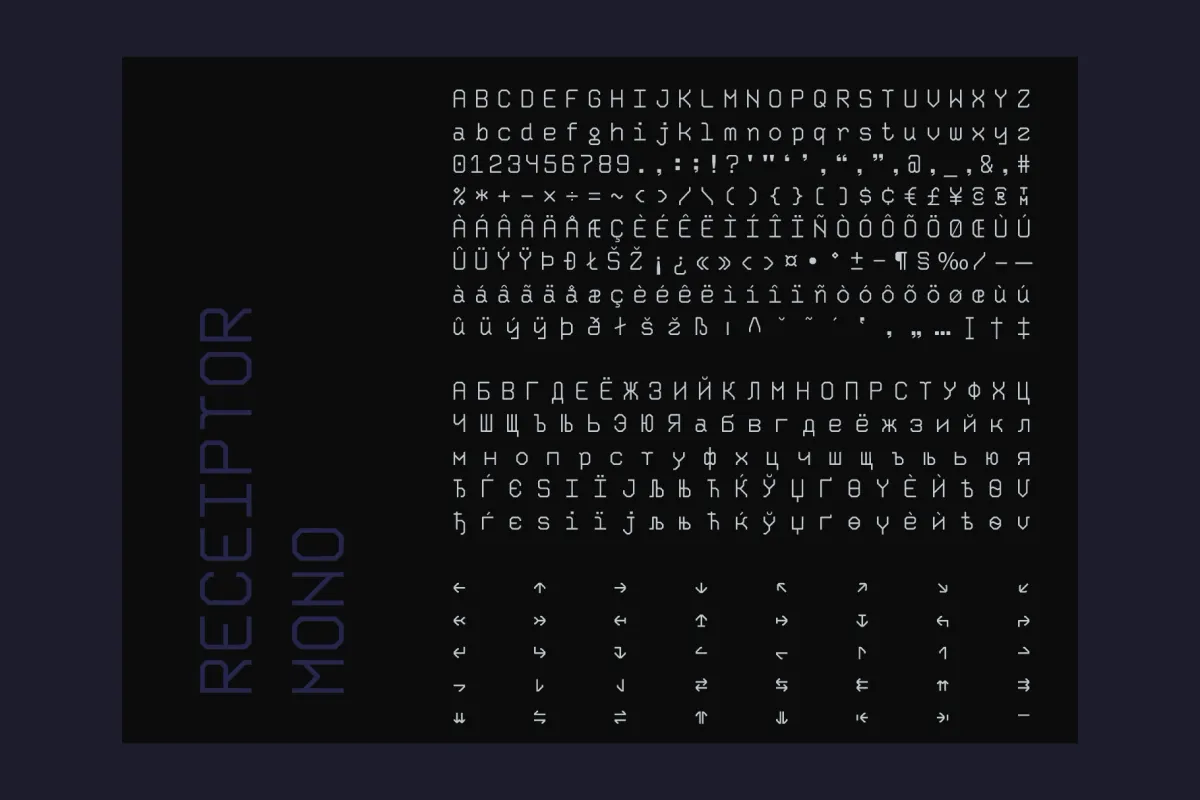 Receiptor Mono - Geometric Monospace Display Font