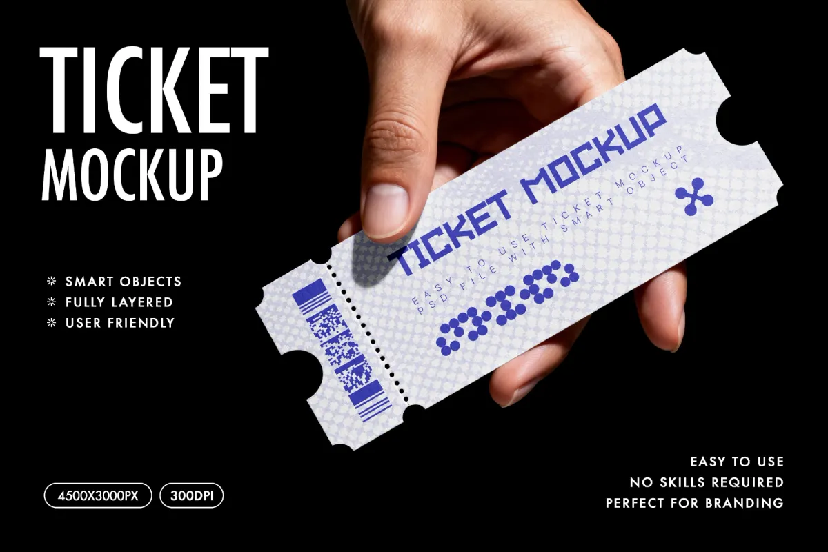 Handheld Concert Ticket Mockup