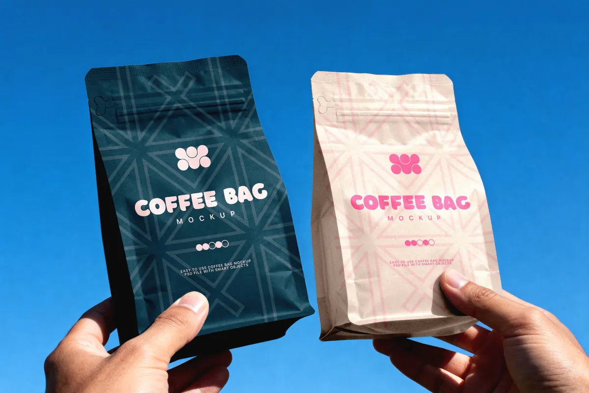Coffee Bag Mockup in Hand