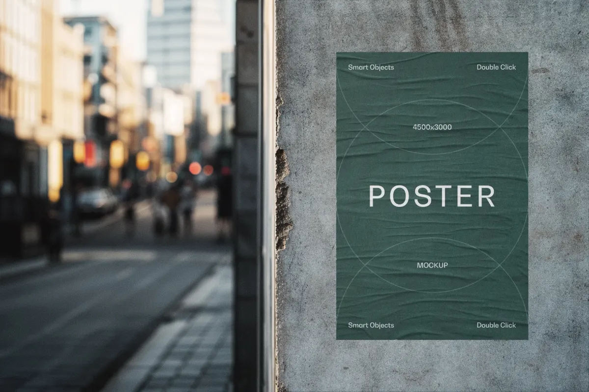 Sidewalk View Poster Mockup