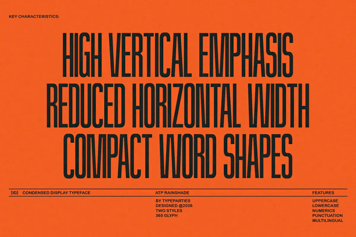 Rainshade - Condensed Display Font