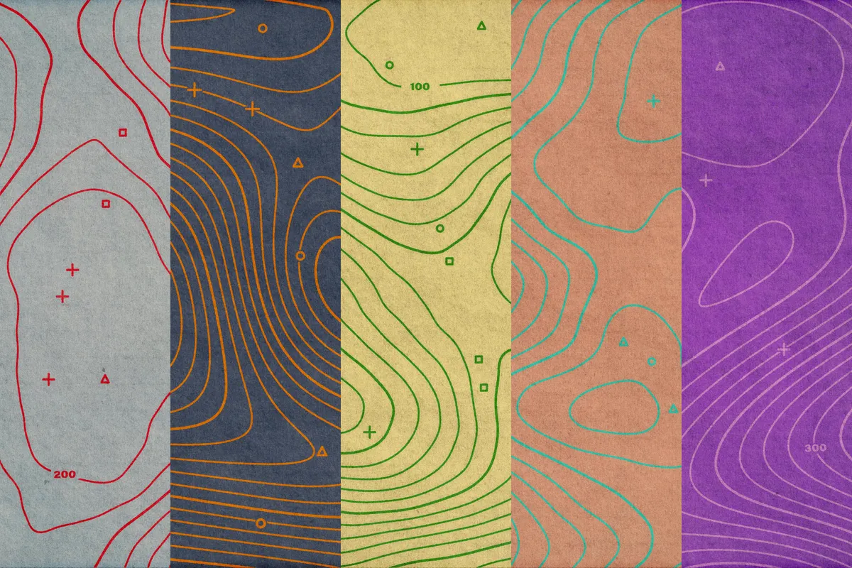 Topographic Map Patterns Collection
