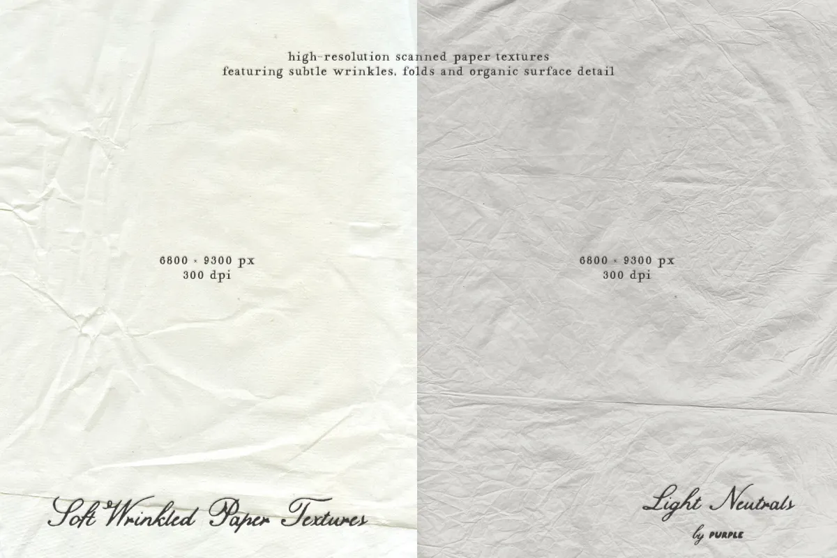 Soft Wrinkled Paper Textures: Light