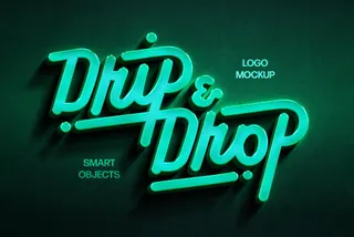 Marine 3D Neon Logo Mockup