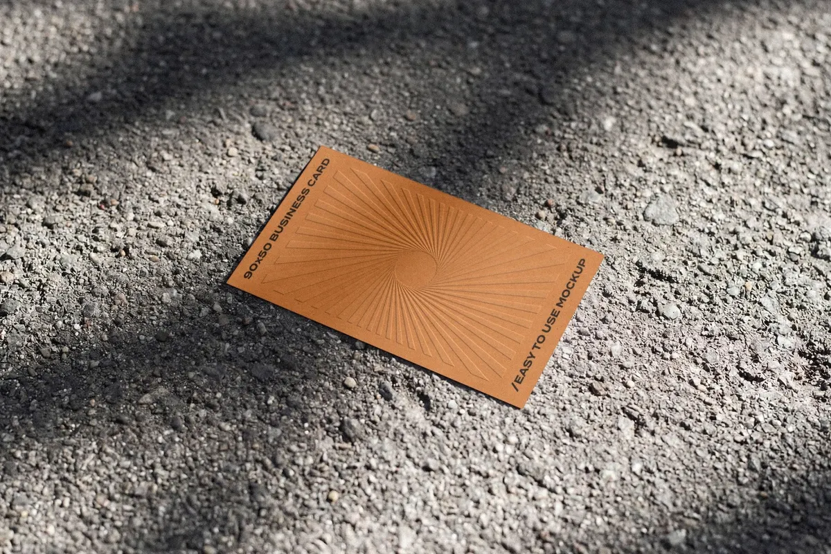 90x50 Business Card on Concrete Mockup