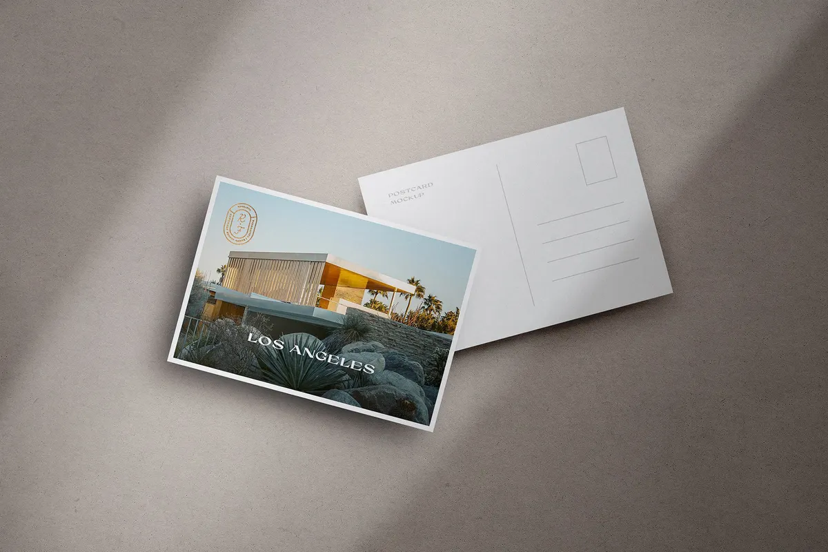 Foil Embossing Postcard Mockup