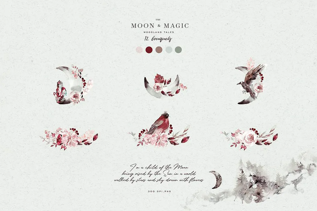 Woodland Ravens Watercolor Kit