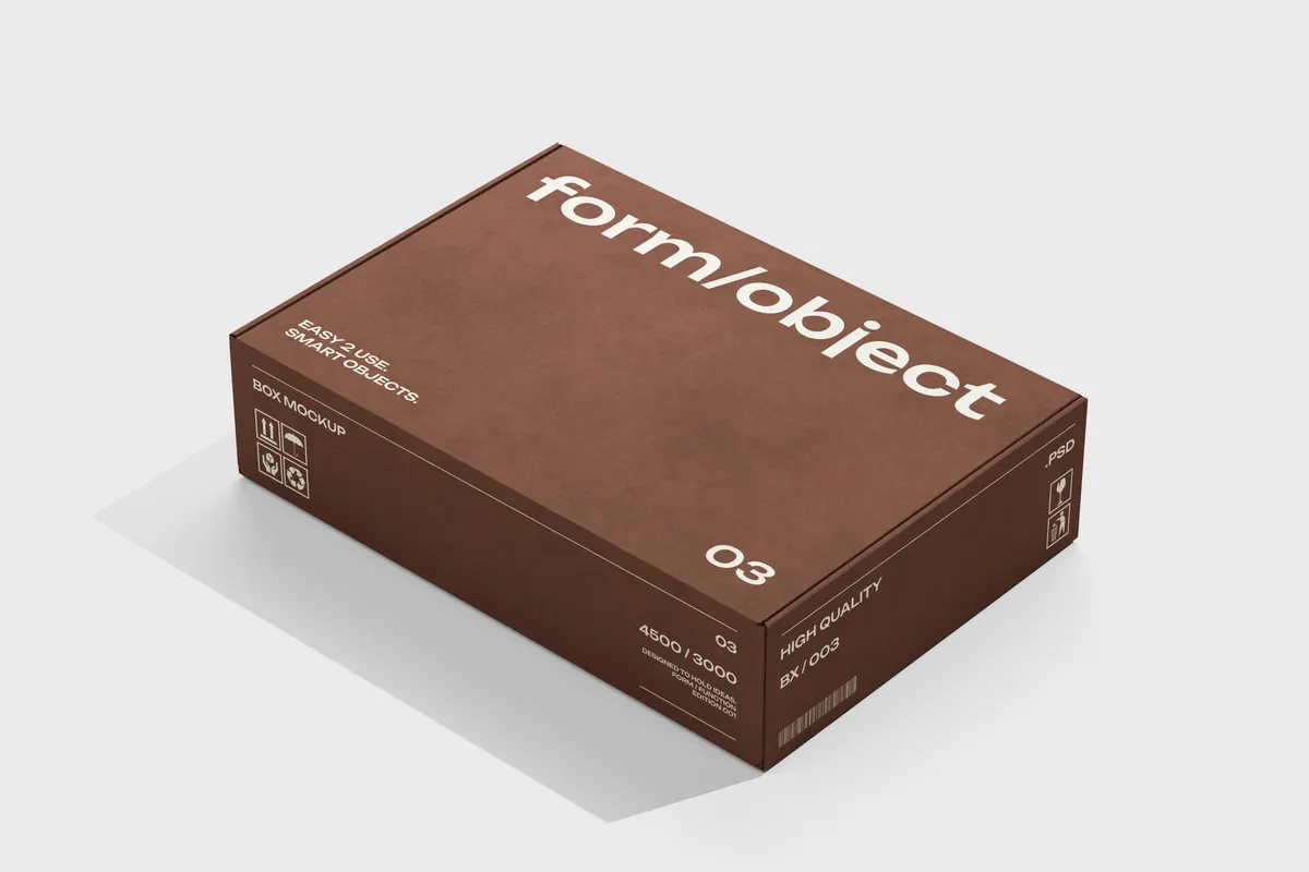 Wide Delivery Box Mockup