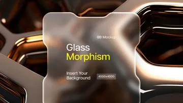 Glass Morphism Chip Card Mockup