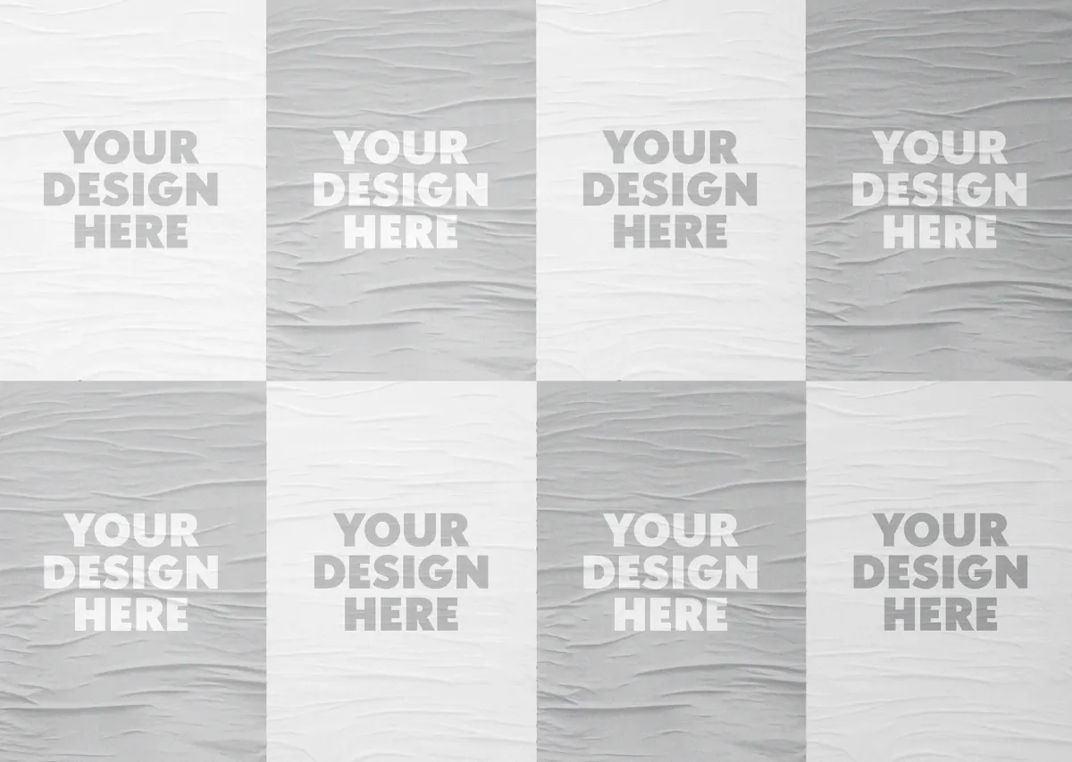 Creased Paper Posters Mockup