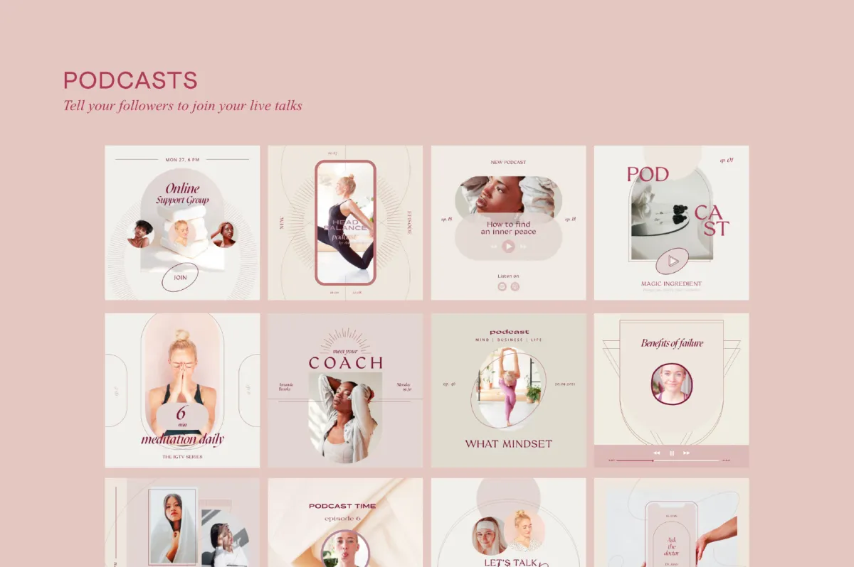 Wellness Social Media Kit CANVA PS