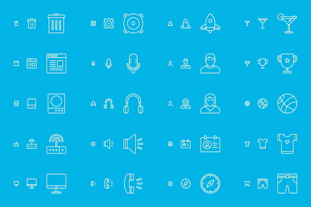 100 Responsive Line Icons
