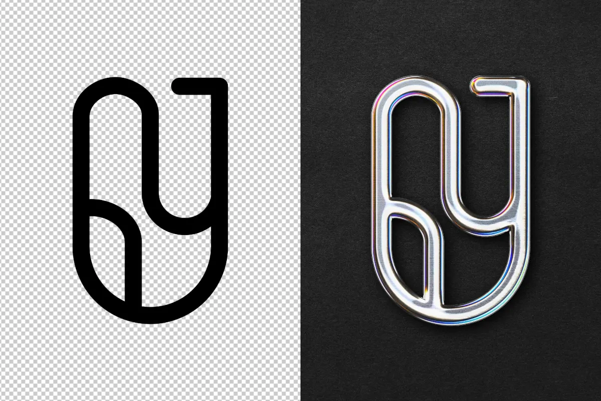 Glossy Chrome Text Effect