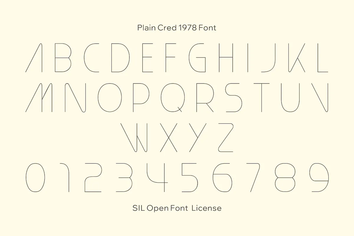 Plain Cred 1978 Font