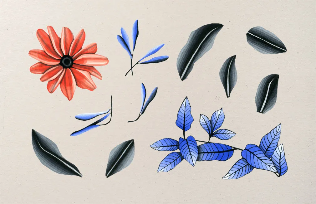 Botany Watercolor Flowers