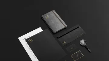 Black + Gold Stationery Mockup