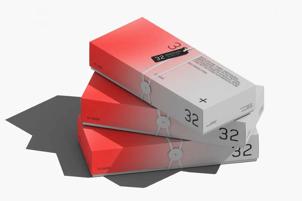 Elastic-Wrapped Paper Box Mockup