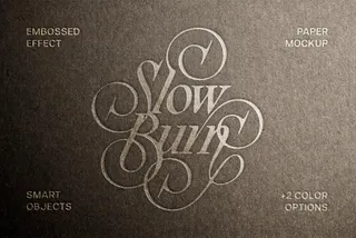 Craft Embossed Paper Logo Mockup