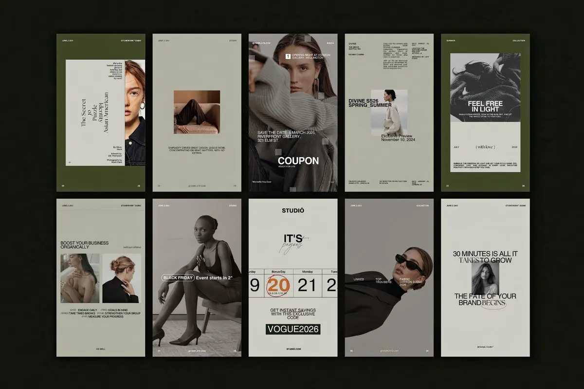 ZAVI Instagram Post & Story Templates for Canva Vol.1