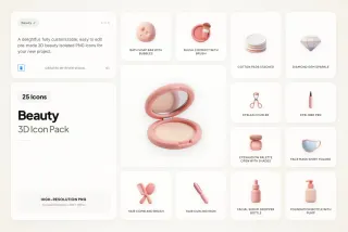 3D Beauty Icons Pack