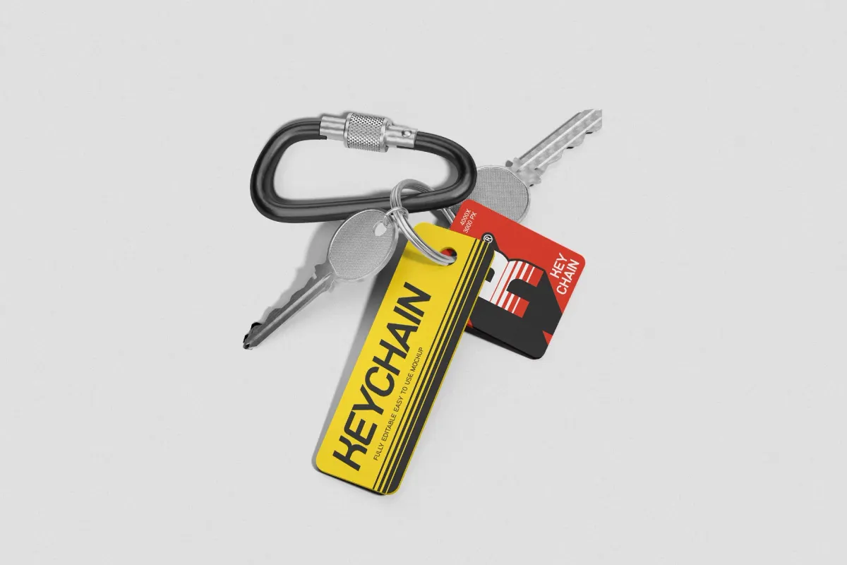 Carabiner Keychain Mockup
