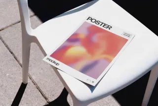 Poster Mockup on a Plastic Chair