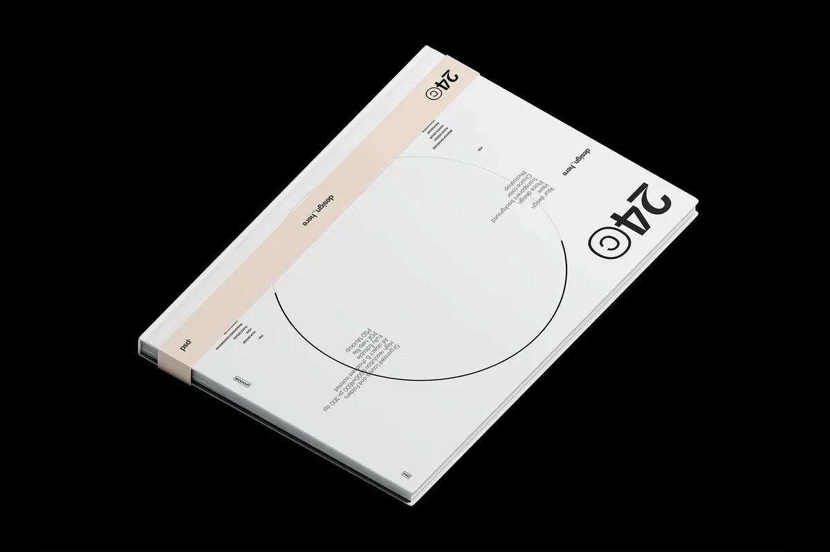 Isometric View Hardcover Book Mockup