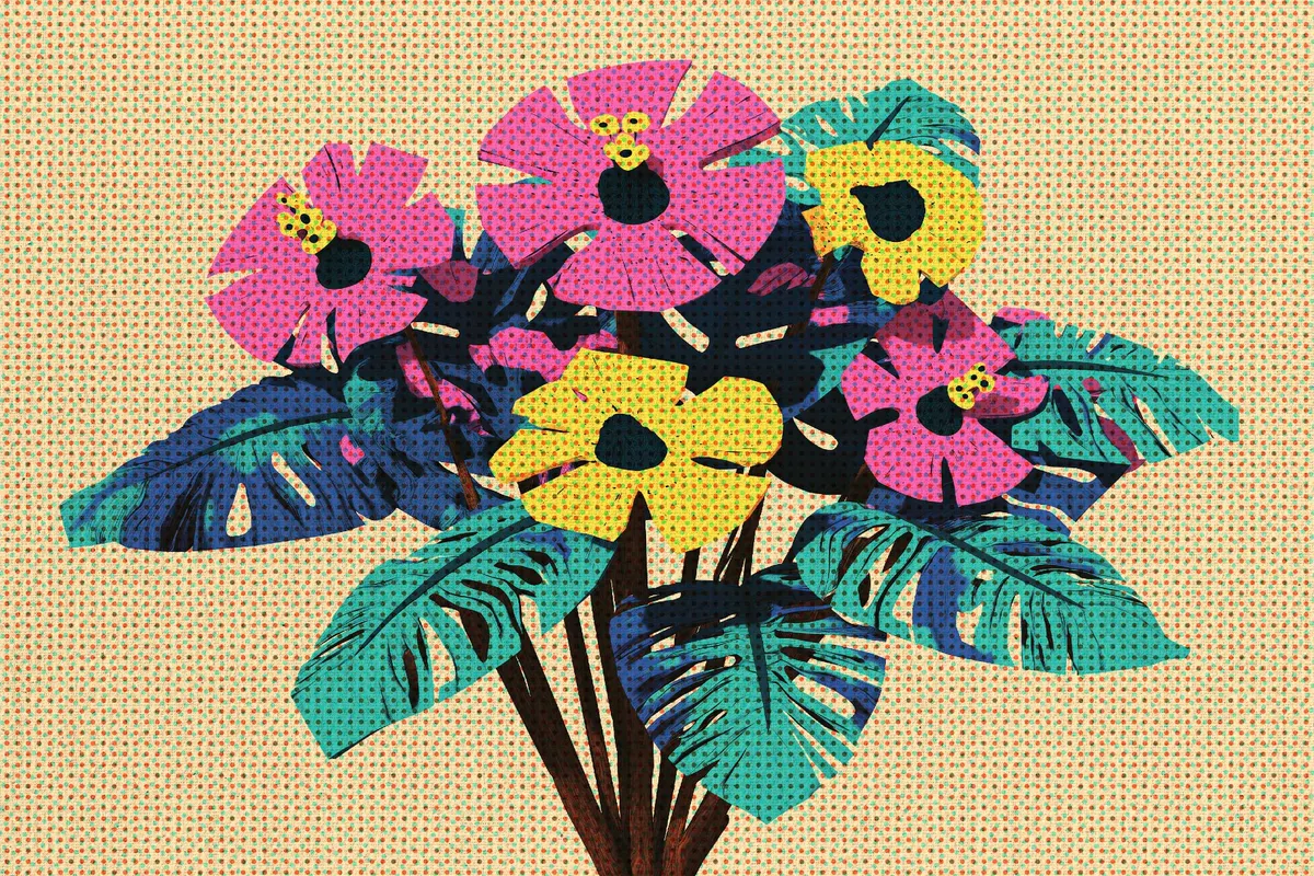 Kraft Riso Color Halftone Texture