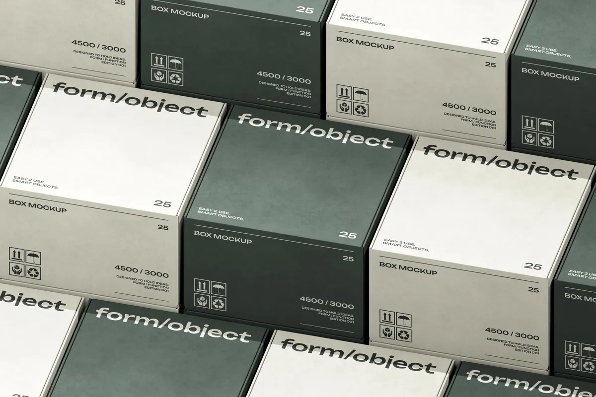 Stacked Boxes Layout Mockup