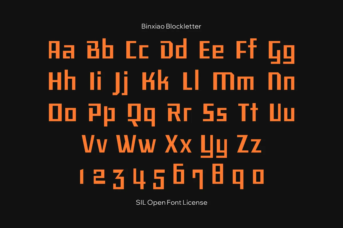 Binxiao Blockletter Font