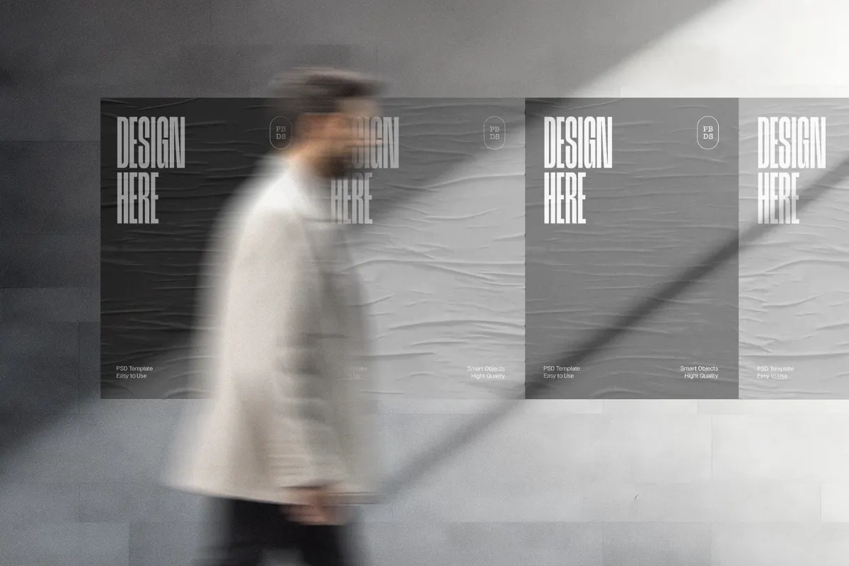 Poster Mockup with Shadow Overlay