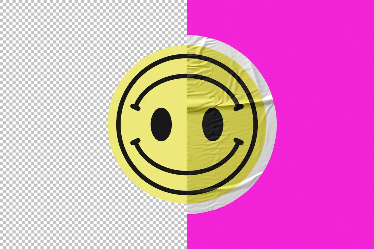Wrinkled Matte Sticker Mockup