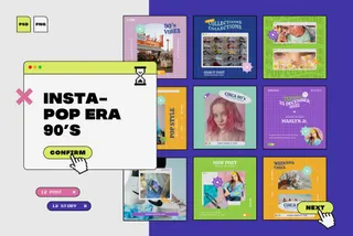 INSTA-POP 90s Instagram Templates